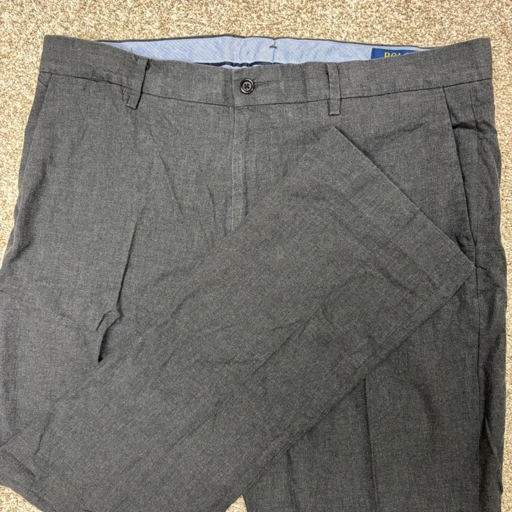 Polo Ralph Lauren Pants Mens 36x32 Gray Stretch Straight Fit Cotton Trousers